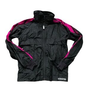 Vintage Sunbuster Black and Pink Windbreaker Jacket M